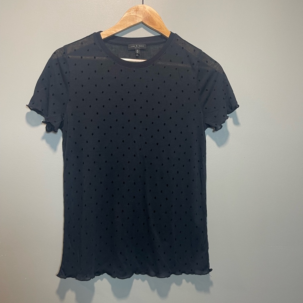 Rag & Bone Black Fitted Short Sleeve T-Shirt - Picture 2 of 6